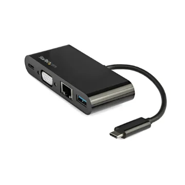 Picture of Startech.Com Usb C Multiport Adapter - Mini Usb-C Dock W/ Single Monitor Vga 1080p Video - 60W Power Delivery Passthrough - Usb 3.1 Gen 1 Type-A 5Gbps, Gigabit Ethernet - Docking Station - DKT30CVAGPD