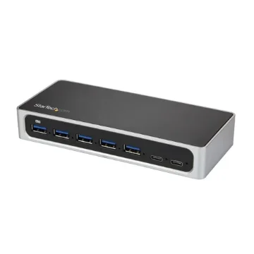 Picture of Startech.Com 7 Port Usb C Hub with Fast Charge Port - Usb-C To 5x Usb-A 2x Usb-C (Usb 3.0 Superspeed 5Gbps) - Self Powered Usb 3.2 Gen 1 Type-C Hub W/ Power Adapter - Desktop/Laptop Hub - Hb30c5a2csc