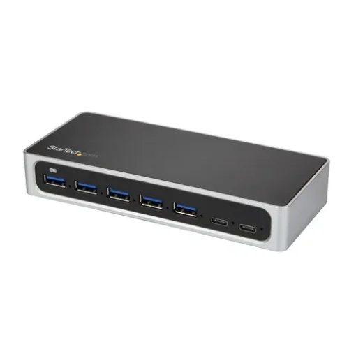 Picture of Startech.Com 7 Port Usb C Hub with Fast Charge Port - Usb-C To 5x Usb-A 2x Usb-C (Usb 3.0 Superspeed 5Gbps) - Self Powered Usb 3.2 Gen 1 Type-C Hub W/ Power Adapter - Desktop/Laptop Hub - Hb30c5a2csc