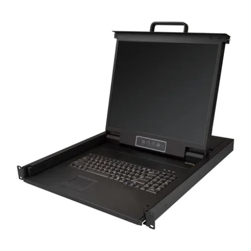Picture of Startech.Com Rackmount Kvm Console - Single Port Vga Kvm with 19" Lcd Monitor for Server Rack - Fully Featured Universal 1U Lcd Kvm Drawer W/Cables & Hardware - Usb Support - 50,000 Mtbf - RKCONS1901