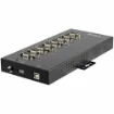 Picture of Startech.Com 8 Port Serial Hub Usb To RS232/RS485/RS422 Adapter - Industrial Usb 2.0 To DB9 Serial Converter Hub - IP30 Rated - Din Rail Mountable Metal Serial Hub - 15kV Esd Protection - ICUSB234858I