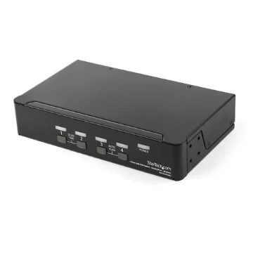 Picture of Startech.Com 4 Port Displayport Kvm Switch - 4K 60Hz - Single Display - Dual Port Uhd Dp 1.2 Usb Kvm Switch with Integrated Usb 2.0 Hub & Audio - Dell, Hp, Apple, Lenovo - Taa Compliant - Sv431dpua2