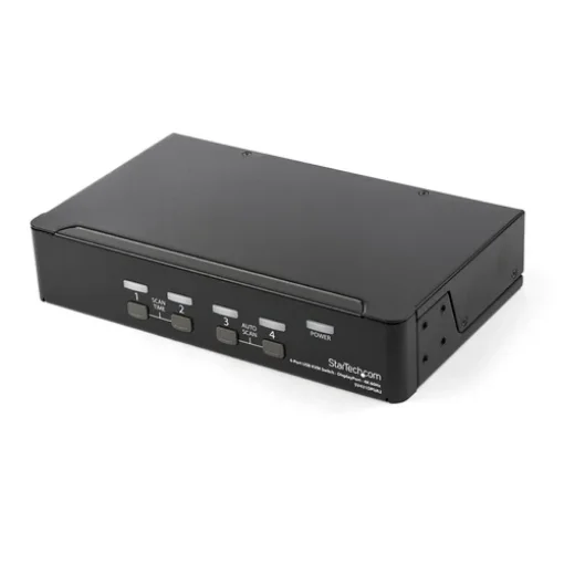 Picture of Startech.Com 4 Port Displayport Kvm Switch - 4K 60Hz - Single Display - Dual Port Uhd Dp 1.2 Usb Kvm Switch with Integrated Usb 2.0 Hub & Audio - Dell, Hp, Apple, Lenovo - Taa Compliant - Sv431dpua2