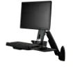 Picture of Startech.Com Wall Mount Workstation - Articulating Full Motion Standing Desk with Ergonomic Height Adjustable Monitor & Keyboard Tray Arm - Mouse & Scanner Holders - Single Vesa Display - WALLSTS1