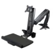 Picture of Startech.Com Sit Stand Monitor Arm - Desk Mount Adjustable Sit-Stand Workstation Arm for Single 34" Vesa Mount Display - Ergonomic Articulating Standing Desk Converter with Keyboard Tray - ARMSTSCP1