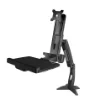 Picture of Startech.Com Sit Stand Monitor Arm - Desk Mount Adjustable Sit-Stand Workstation Arm for Single 34" Vesa Mount Display - Ergonomic Articulating Standing Desk Converter with Keyboard Tray - ARMSTSCP1