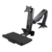 Picture of Startech.Com Sit Stand Monitor Arm - Desk Mount Adjustable Sit-Stand Workstation Arm for Single 34" Vesa Mount Display - Ergonomic Articulating Standing Desk Converter with Keyboard Tray - ARMSTSCP1