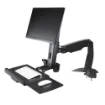 Picture of Startech.Com Sit Stand Monitor Arm - Desk Mount Adjustable Sit-Stand Workstation Arm for Single 34" Vesa Mount Display - Ergonomic Articulating Standing Desk Converter with Keyboard Tray - ARMSTSCP1