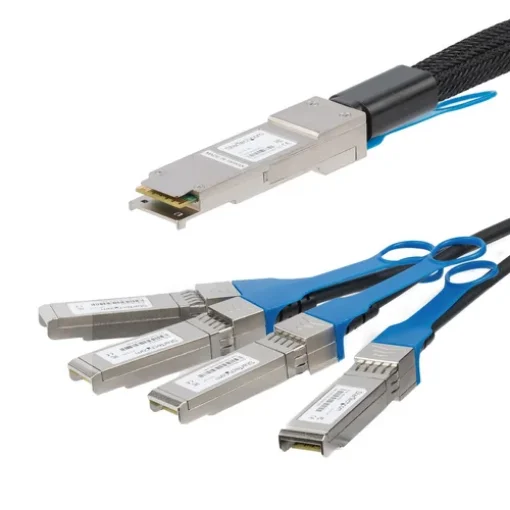Picture of Startech.Com Msa Uncoded Compatible 1m 40G Qsfp+ To 4x Sfp+ Direct Attach Breakout Cable Twinax - 40GbE Qsfp+ To 4x Sfp+ Copper Dac 40 Gbps Low Power Passive Transceiver Module Dac - Qsfp4sfppc1m