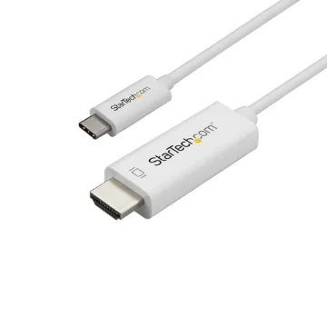 Picture of Startech.Com 3ft (1m) Usb C To Hdmi Cable - 4K 60Hz Usb Type C To Hdmi 2.0 Video Adapter Cable - Thunderbolt 3 Compatible - Laptop To Hdmi Monitor/Display - Dp 1.2 Alt Mode HBR2 - White - Cdp2hd1mwnl