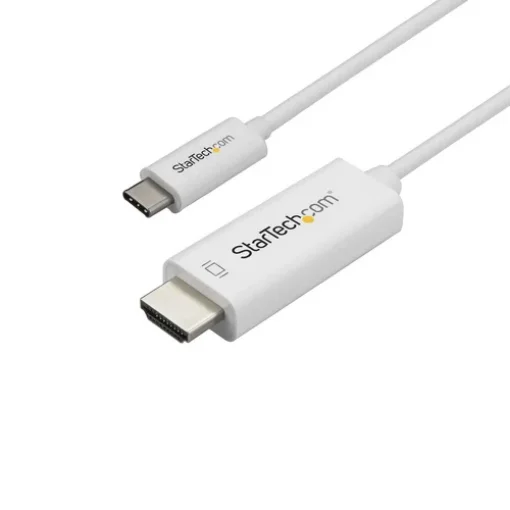 Picture of Startech.Com 3ft (1m) Usb C To Hdmi Cable - 4K 60Hz Usb Type C To Hdmi 2.0 Video Adapter Cable - Thunderbolt 3 Compatible - Laptop To Hdmi Monitor/Display - Dp 1.2 Alt Mode HBR2 - White - Cdp2hd1mwnl