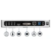 Picture of Startech.Com Usb 3.0 Docking Station - Dual Monitor Laptop Docking Station with Hdmi & Dvi/Vga Video - 6-Port Usb 3.1 Gen 1 5Gbps Hub, Gbe, Audio - Universal Type-A Dock - Windows & Mac - DK30ADD