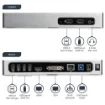 Picture of Startech.Com Usb 3.0 Docking Station - Dual Monitor Laptop Docking Station with Hdmi & Dvi/Vga Video - 6-Port Usb 3.1 Gen 1 5Gbps Hub, Gbe, Audio - Universal Type-A Dock - Windows & Mac - DK30ADD