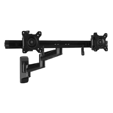 Picture of Startech.Com Wall Mount Dual Monitor Arm – Articulating Ergonomic Vesa Wall Mount for 2x 24" Displays – Synchronized Adjustable Crossbar – Tilt/Swivel/Rotate- Double Screen Mount Bracket - Armdualwall