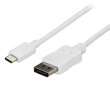 Picture of Startech.Com 6ft/1.8m Usb C To Displayport 1.2 Cable 4K 60Hz - Usb-C To Displayport Adapter Cable HBR2 - Usb Type-C Dp Alt Mode To Dp Monitor Video Cable - Works W/ Thunderbolt 3 - White - Cdp2dpmm6w