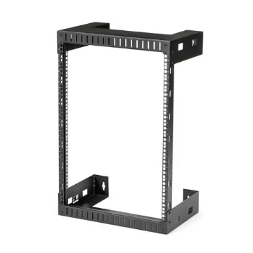 Picture of Startech.Com 15U 19" Wall Mount Network Rack - 12" Deep 2 Post Open Frame Server Room Rack for Data/Av/It/Computer Equipment/Patch Panel with Cage Nuts & Screws 200lb Capacity, Black - RK15WALLO