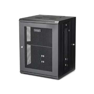 Picture of Startech.Com 4-Post 15U Wall Mount Network Cabinet with 1U Shelf, 19" Hinged Wall-Mounted Server Rack for Data / Av / Electronics / Computer Equipment, Flexible Vented Rack Enclosure - RK1520WALHM