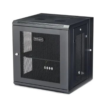 Picture of Startech.Com 4-Post 12U Wall Mount Network Cabinet with 1U Shelf, 19" Hinged Wall-Mounted Server Rack for Data / Av / Electronics / Computer Equipment, Flexible Vented Rack Enclosure - RK12WALHM