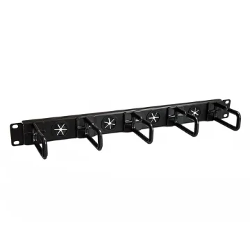Picture of Startech.Com 1U 19" Cable Management Organizer - D Ring Hook Network/Server Rack Cord Manager - Data Center Horizontal Wire Panel with Passthrough Holes W/Mounting Hw - Eia/Eca-310-E - Cablmanagerh