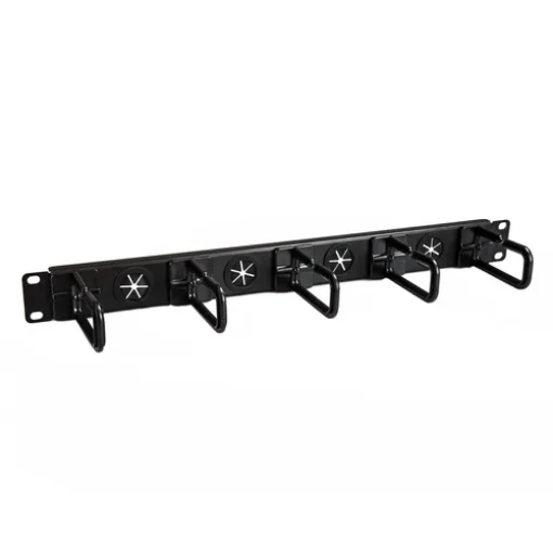 Picture of Startech.Com 1U 19" Cable Management Organizer - D Ring Hook Network/Server Rack Cord Manager - Data Center Horizontal Wire Panel with Passthrough Holes W/Mounting Hw - Eia/Eca-310-E - Cablmanagerh