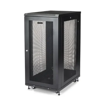 Picture of Startech.Com 4-Post 24U Server Rack Cabinet, Lockable 19" Data Rack Cabinet for Computer / Av / It Equipment, Office / Home Network Rack with Casters & Adjustable Mounting Rails - RK2433BKM