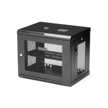 Picture of Startech.Com 2-Post 9U Wall Mount Network Cabinet with 1U Shelf, 19" Wall-Mounted Server Rack for Data / Networking / Av / Electronics / Computer Equipment, Small Vented Rack Enclosure - RK9WALM