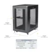 Picture of Startech.Com 4-Post 18U Server Rack Cabinet, Lockable 19" Data Rack Cabinet for Computer / Av / It Equipment, Office / Home Network Rack with Casters & Adjustable Mounting Rails - RK1833BKM