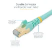 Picture of Startech.Com 3m CAT6a Ethernet Cable - 10 Gigabit Shielded Snagless RJ45 100W Poe Patch Cord - 10GbE Stp Network Cable W/Strain Relief - Aqua Fluke Tested/Wiring Is Ul Certified/Tia - 6Aspat3maq