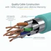 Picture of Startech.Com 3m CAT6a Ethernet Cable - 10 Gigabit Shielded Snagless RJ45 100W Poe Patch Cord - 10GbE Stp Network Cable W/Strain Relief - Aqua Fluke Tested/Wiring Is Ul Certified/Tia - 6Aspat3maq