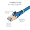 Picture of Startech.Com 2m CAT6a Ethernet Cable - 10 Gigabit Shielded Snagless RJ45 100W Poe Patch Cord - 10GbE Stp Network Cable W/Strain Relief - Blue Fluke Tested/Wiring Is Ul Certified/Tia - 6Aspat2mbl