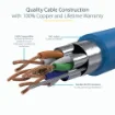 Picture of Startech.Com 1m CAT6a Ethernet Cable - 10 Gigabit Shielded Snagless RJ45 100W Poe Patch Cord - 10GbE Stp Network Cable W/Strain Relief - Blue Fluke Tested/Wiring Is Ul Certified/Tia - 6Aspat1mbl