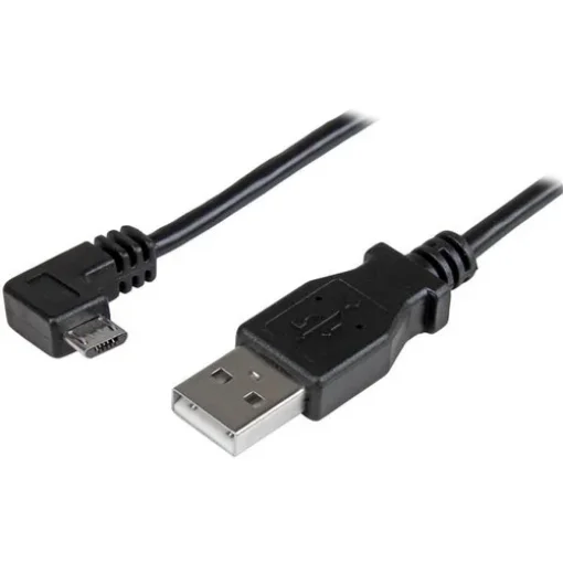 Picture of Startech.Com Micro-Usb Charge-And-Sync Cable M/M - Right-Angle Micro-Usb - 24 Awg - 0.5 M - USBAUB50CMRA