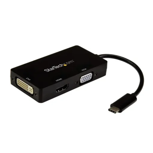 Picture of Startech.Com Usb-C Multiport Video Adapter - 3-In-1 - 4K 30Hz - Black - Cdpvgdvhdbp