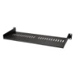Picture of Startech.Com 1U Server Rack Shelf - Universal Vented Rack Mount Cantilever Tray for 19" Network Equipment Rack & Cabinet - Heavy Duty Steel – Weight Capacity 44lb/20kg - 7" Deep Shelf, Black - Cabshelf1u7v
