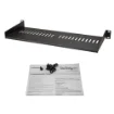 Picture of Startech.Com 1U Server Rack Shelf - Universal Vented Rack Mount Cantilever Tray for 19" Network Equipment Rack & Cabinet - Heavy Duty Steel – Weight Capacity 44lb/20kg - 7" Deep Shelf, Black - Cabshelf1u7v