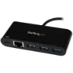 Picture of Startech.Com 3 Port Usb-C Hub with Gigabit Ethernet & 60W Power Delivery Passthrough Laptop Charging - Usb-C To 3x Usb-A (Usb 3.0 Superspeed 5Gbps) - Usb 3.1/3.2 Gen 1 Type-C Adapter Hub~3 Port Usb-C Hub with Gigabit Ethernet & 60W Power Delivery Passthrough Laptop Charging - Usb-C To 3x Usb-A (Usb 3.0 Superspeed 5Gbps) - Usb 3.2 Gen 1 Type-C Adapter Hub - Hb30c3agepd
