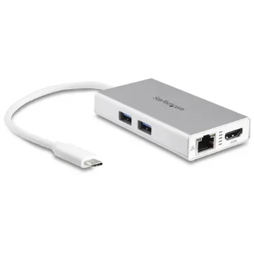 Picture of Startech.Com Usb-C Multiport Adapter - Usb-C Travel Docking Station W/ 4K Hdmi - 60W Power Delivery Pass-Through, Gbe, 2pt Usb-A 3.0 Hub - Portable Mini Usb Type-C Dock for Laptop - White - DKT30CHPDW