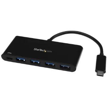 Picture of Startech.Com 4 Port Usb C Hub with 4 Usb Type-A Ports (Usb 3.0 Superspeed 5Gbps) - 60W Power Delivery Passthrough Charging - Usb 3.1 Gen 1/Usb 3.2 Gen 1 Laptop Hub Adapter - Macbook, Dell~4 Port Usb C Hub with 4 Usb Type-A Ports (Usb 3.0 Superspeed 5Gbps) - 60W Power Delivery Passthrough Charging - Usb 3.2 Gen 1 Laptop Hub Adapter - Macbook, Dell - Hb30c4afpd