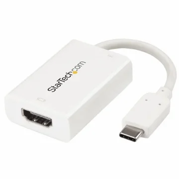 Picture of Startech.Com Usb C To Hdmi 2.0 Adapter with Power Delivery - 4K 60Hz Usb Type-C To Hdmi Display Video Converter - 60W Pd Pass-Through Charging Port - Thunderbolt 3 Compatible - White - CDP2HDUCPW