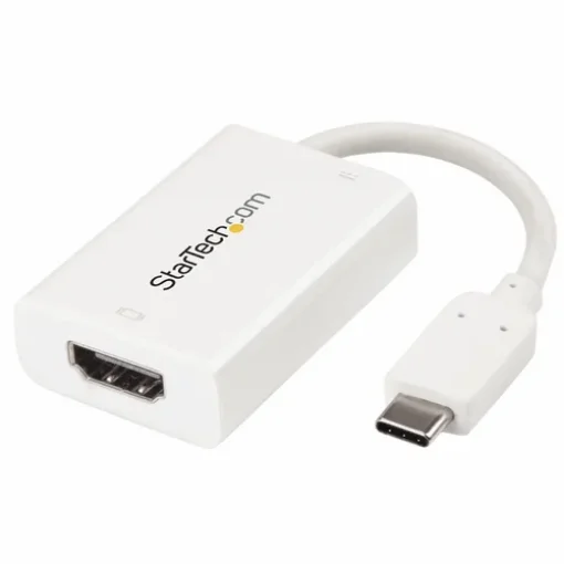 Picture of Startech.Com Usb C To Hdmi 2.0 Adapter with Power Delivery - 4K 60Hz Usb Type-C To Hdmi Display Video Converter - 60W Pd Pass-Through Charging Port - Thunderbolt 3 Compatible - White - CDP2HDUCPW