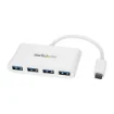 Picture of Startech.Com 4 Port Usb C Hub with 4x Usb-A Ports (Usb 3.0 Superspeed 5Gbps) - Usb Bus Powered - Portable/Laptop Usb-C To Usb-A Adapter Hub - Usb 3.1 Gen 1/Usb 3.2 Gen 1 Type-C Hub - White~4 Port Usb C Hub with 4x Usb-A Ports (Usb 3.0 Superspeed 5Gbps) - Usb Bus Powered - Portable/Laptop Usb-C To Usb-A Adapter Hub - Usb 3.2 Gen 1 Type-C Hub - White - Hb30c4abw