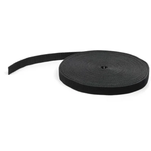Picture of Startech.Com 50ft Hook and Loop Roll - Cut-To-Size Reusable Cable Ties - Bulk Industrial Wire Fastener Tape /Adjustable Fabric Wraps Black / Resuable Self Gripping Cable Management Straps - HKLP50