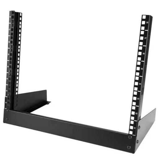 Picture of Startech.Com 2-Post 8U Desktop Server Rack, Small Open Frame 19in Computer Rack, Compact Network Rack for Av / Studio / Data / It Equipment - Free Standing Two-Post Home/Office Rack - RK8OD