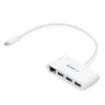 Picture of Startech.Com 3-Port Usb-C Hub with Gigabit Ethernet - Usb-C To 3x Usb-A - Usb 3.0 Hub - White~3-Port Usb-C Hub with Gigabit Ethernet - Usb-C To 3x Usb-A - Usb 3.0 Hub - 5Gbps - White - Hb30c3a1gea
