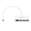 Picture of Startech.Com 3-Port Usb-C Hub with Gigabit Ethernet - Usb-C To 3x Usb-A - Usb 3.0 Hub - White~3-Port Usb-C Hub with Gigabit Ethernet - Usb-C To 3x Usb-A - Usb 3.0 Hub - 5Gbps - White - Hb30c3a1gea