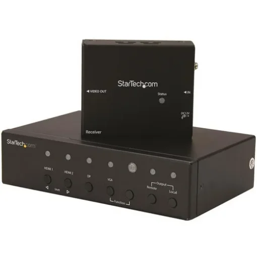 Picture of Startech.Com Multi-Input Hdbaset Extender with Built-In Switch - Displayport, Vga and Hdmi Over CAT5e or CAT6 - Up To 4K - Stdhvhdbt
