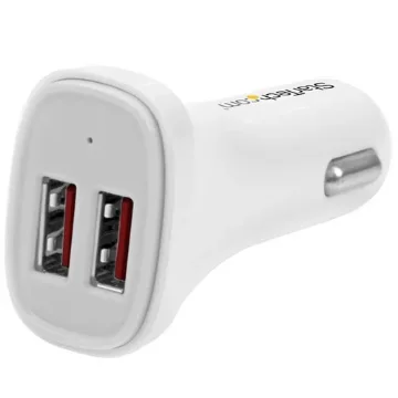 Picture of Startech.Com Dual-Port Usb Car Charger - 24W/4.8A - White - USB2PCARWHS