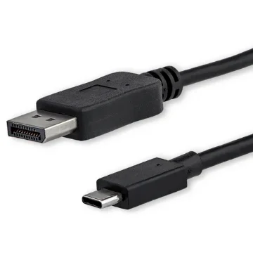 Picture of Startech.Com 6ft/1.8m Usb C To Displayport 1.2 Cable 4K 60Hz - Usb-C To Displayport Adapter Cable HBR2 - Usb Type-C Dp Alt Mode To Dp Monitor Video Cable - Works W/ Thunderbolt 3 - Black - Cdp2dpmm6b