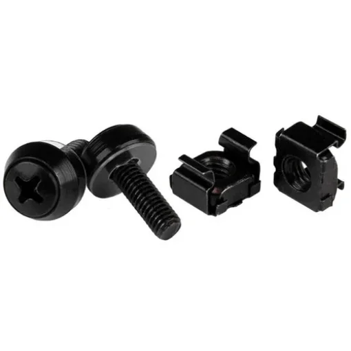 Picture of Startech.Com M5 X 12mm - Screws and Cage Nuts - 100 Pack, Black - CABSCREWM52B