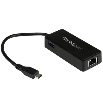 Picture of Startech.Com Usb-C To Gigabit Network Adapter with Extra Usb 3.0 Port - Us1gc301au